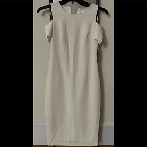 Nicole Miller Ivory cold shoulder lined dress
